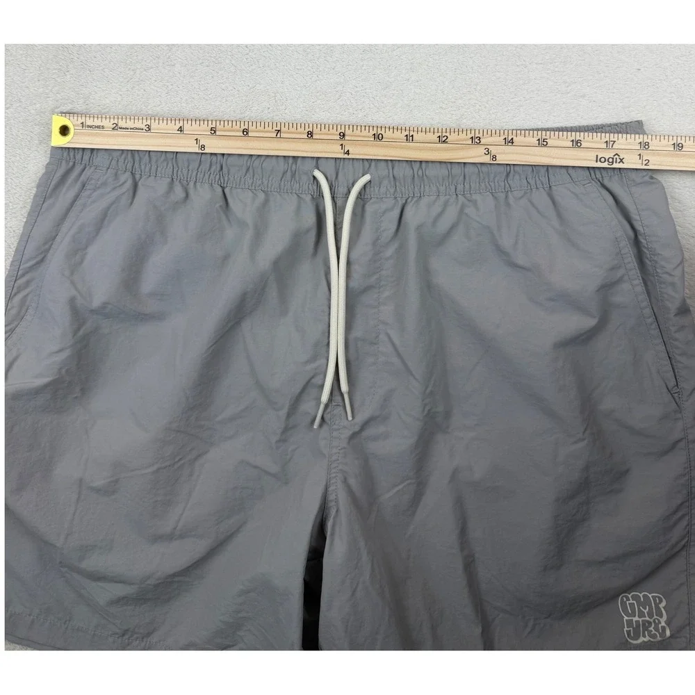 Empyre Mens Gray Recycled Nylon Mesh Lined Swim Trunks Shorts‎ XL